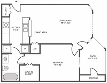 1B floor plan